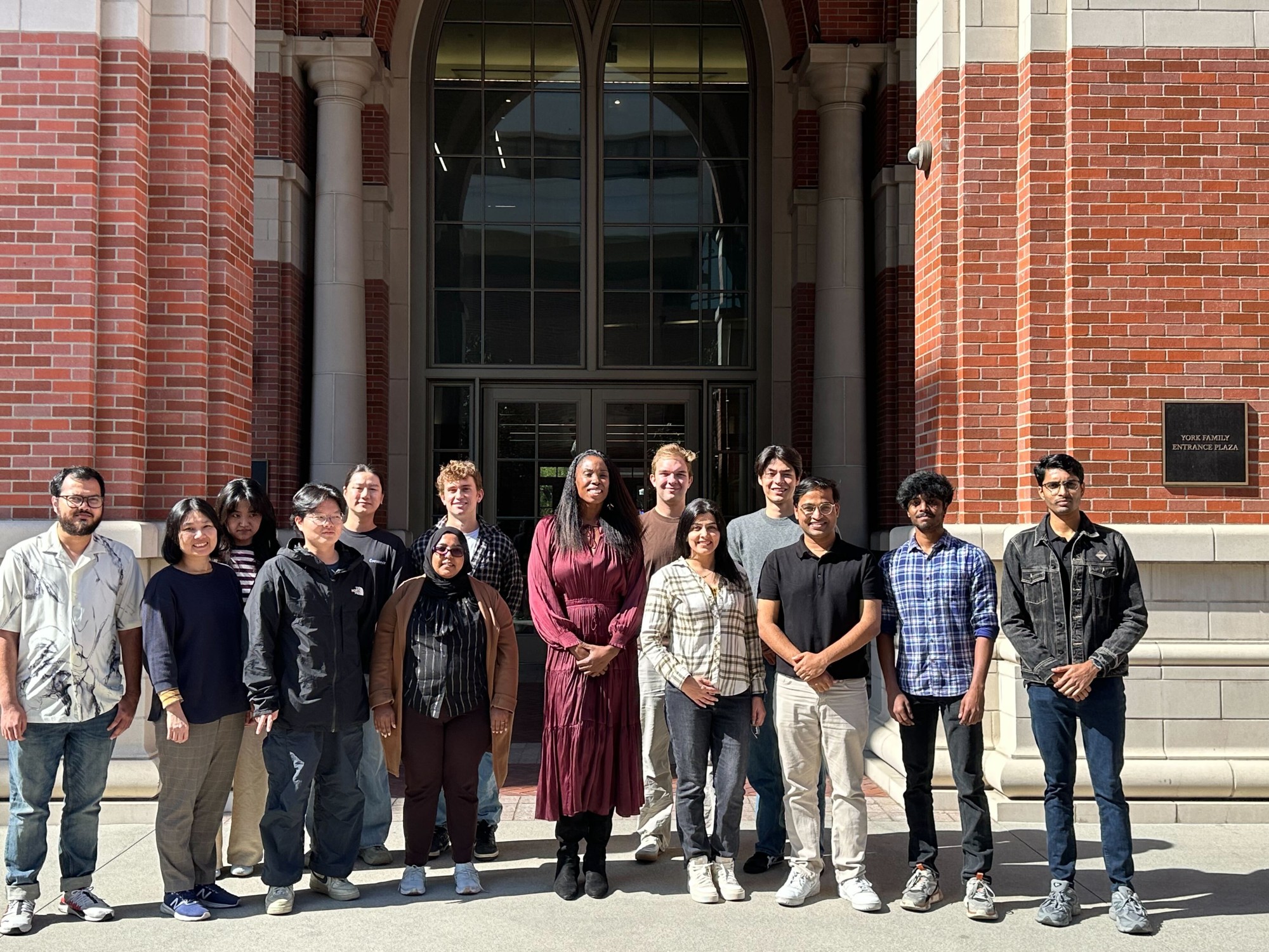 The Sustainable Lab research team gathered outside a USC campus building